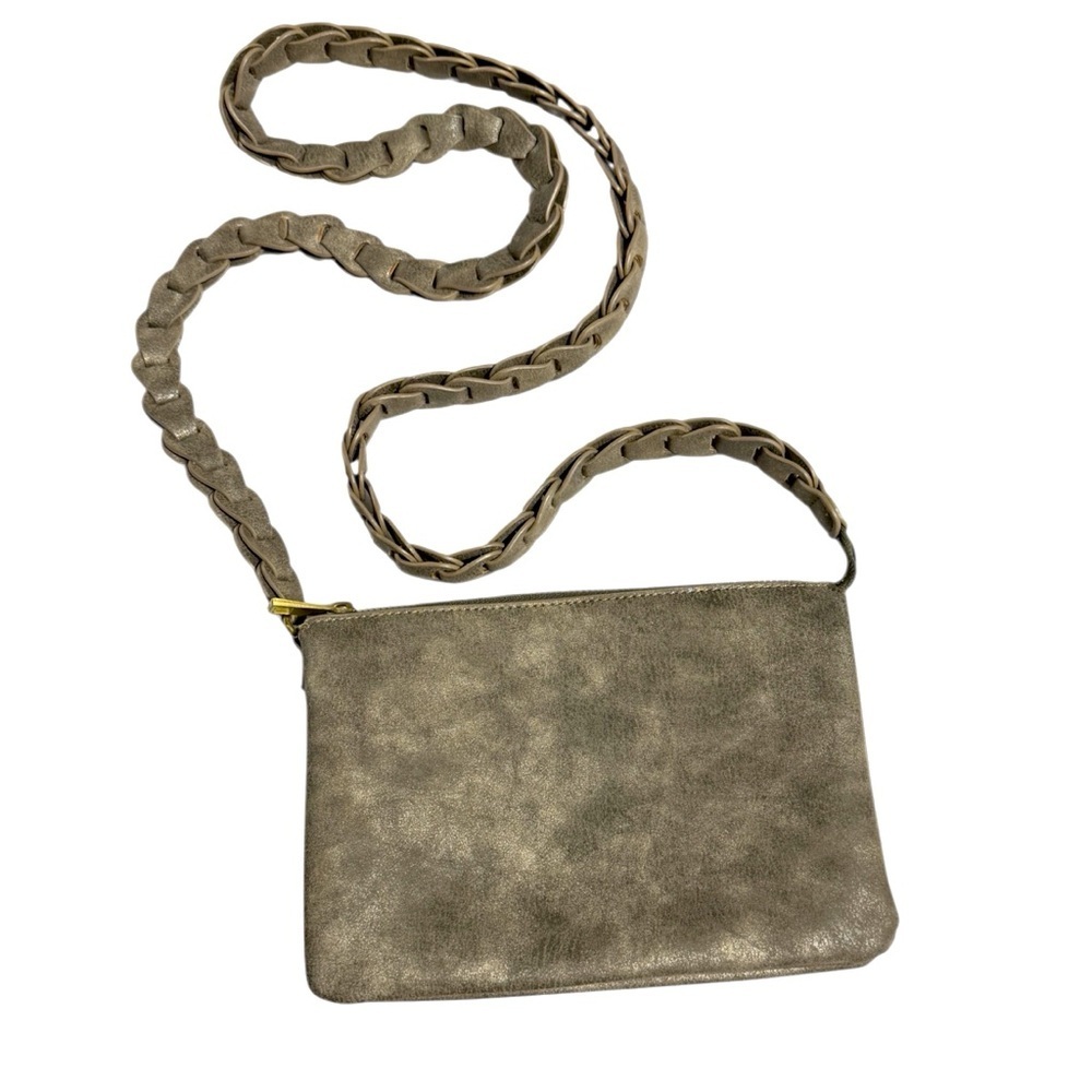 ANTHROPOLOGIE Valerie Braided Strap Distressed Crossbody Purse